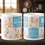 Best MOM Ever Custom 7 Photo Collage Mother's Day Coffee Mug<br><div class="desc">Introducing the perfect gift for the best MOM ever - a personalized photo collage coffee mug! This stylish and modern mug features space for 7 special pictures, creating a unique and sentimental gift that any mother would adore. With the option to add a personalized monogram initial and name, this mug...</div>