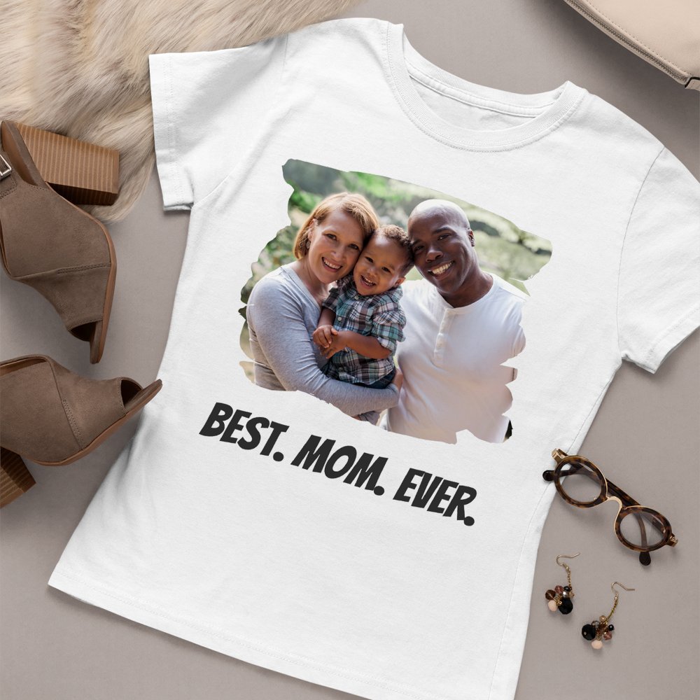 Discover Best Mom Ever Custom Family Photo Mother's Day Personalized T-Shirt