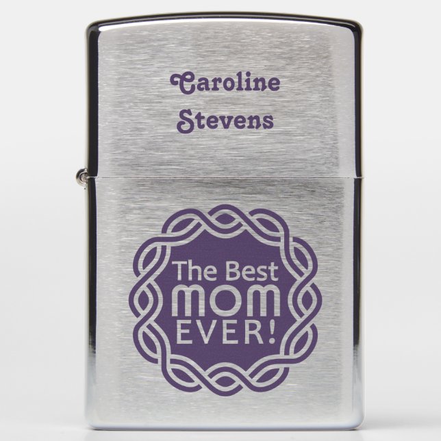 BEST MOM EVER custom name lighter (Front)