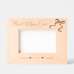 Best Mom Ever Custom names bow wood frame