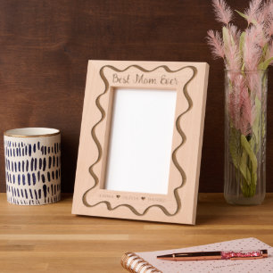 Best Mom Ever Custom names wavy Engraved Frames