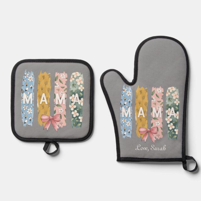 Best Mom Ever – Custom Oven Mitt & Pot Holder  Set (Front)