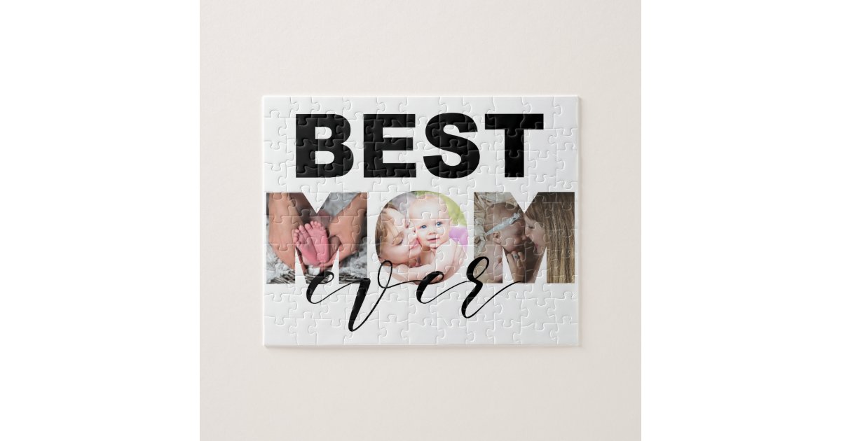 Best Mom Ever custom photo collage Jigsaw Puzzle | Zazzle