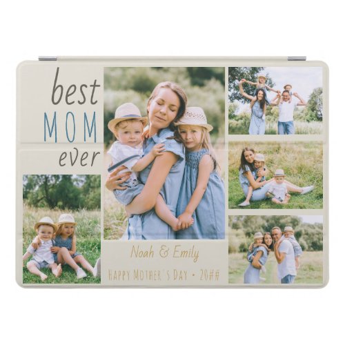 Best Mom Ever Custom Photo Collage Stone iPad Pro Cover