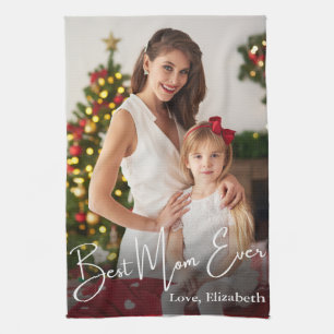 Best Mom Ever Custom Photo Kitchen Towel