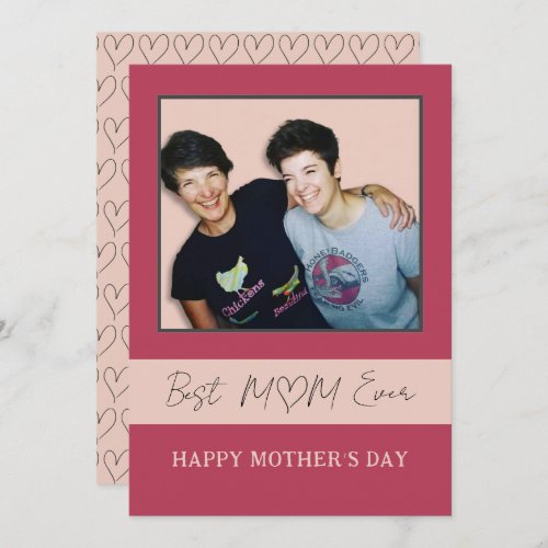 Best Mom Ever Custom Photo Motherâs Day  Holiday Card