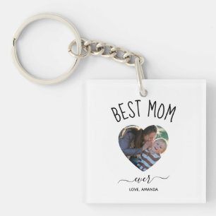 Best Mom Ever, Custom photo Mothers Day Gift Keychain