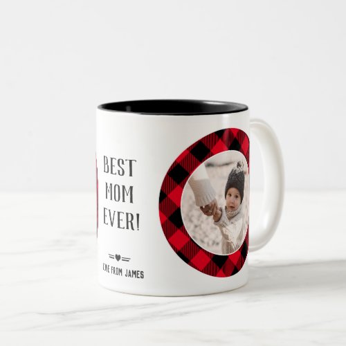 Best Mom Ever Custom Photo Name  Two_Tone Coffee Mug