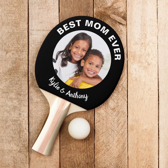 Best Mom Ever Custom Photo Ping Pong Paddle (Creator Uploaded)
