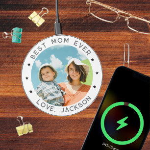 Best Mom Ever Custom Photo, Tech Gift Mother's Day Wireless Charger