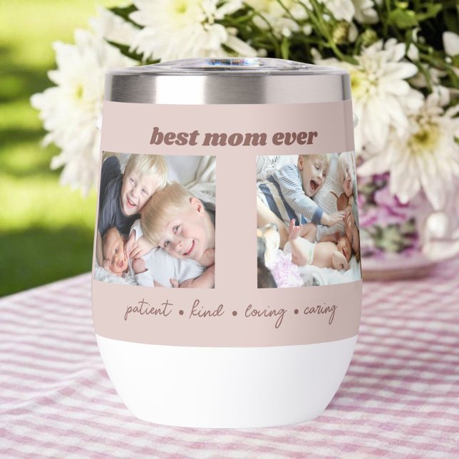 Best Mom Ever Custom Photo Thermal Wine Tumbler (Creator Uploaded)