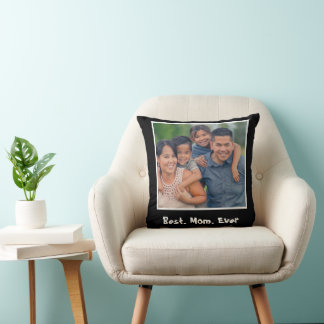 Best Mom Ever Custom Photo Throw Pillow
