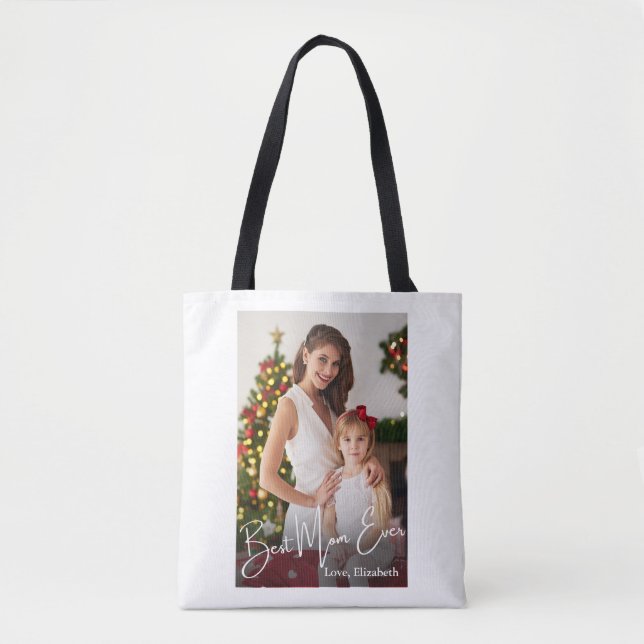 Best Mom Ever Custom Photo Tote Bag (Front)