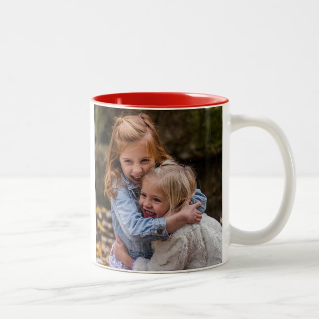 Best Mom Ever Custom Photo Two-Tone Coffee Mug (Right)