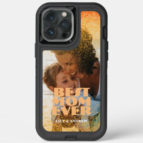 Best Mom Ever Custom Silver Glitter Photo iPhone 13 Pro Max Case