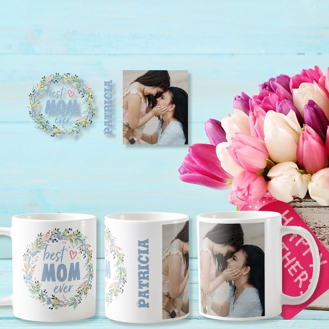  Best Mom ever customizable name and photo Coffee Mug (Best Mom ever customizable name and photo Coffee Mug)