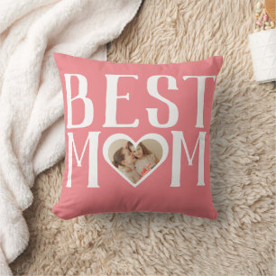 Best Mom Ever   Cute 1 Photo Happy Mothers Day  Throw Pillow