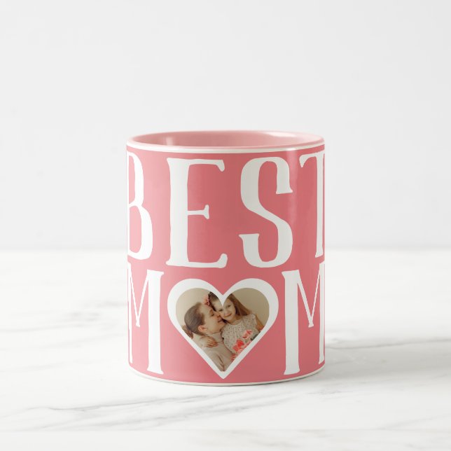 Best Mom Ever | Cute 1 Photo Happy Mothers Day  Two-Tone Coffee Mug (Center)