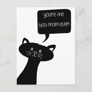 Best mom ever! - Cute Black Cat Postcard