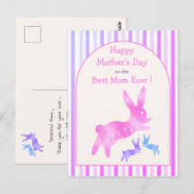 Best Mom Ever Cute Bunny Pink Custom Mother’s Day