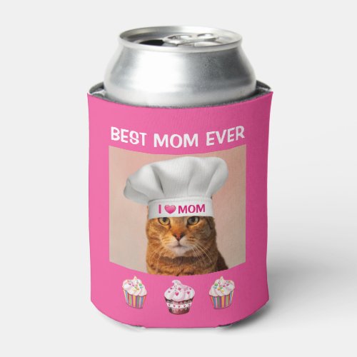 BEST MOM EVER Cute Cat Can Cooler