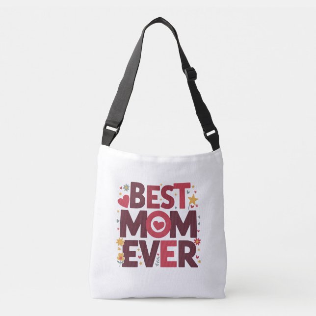 Best Mom Ever Cute Hearts Mother's Day Crossbody Bag (Front)