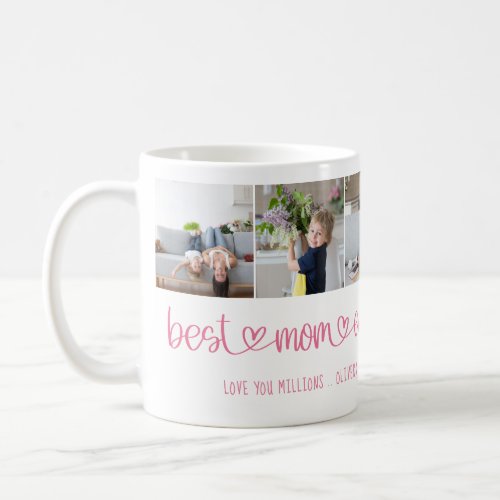 Best Mom Ever Cute Lettering I Love You 6 Photo Coffee Mug