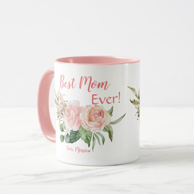 Best mom ever cute mothers day custom mug (Front Left)