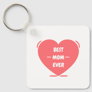 best mom ever cute pink editable keychain