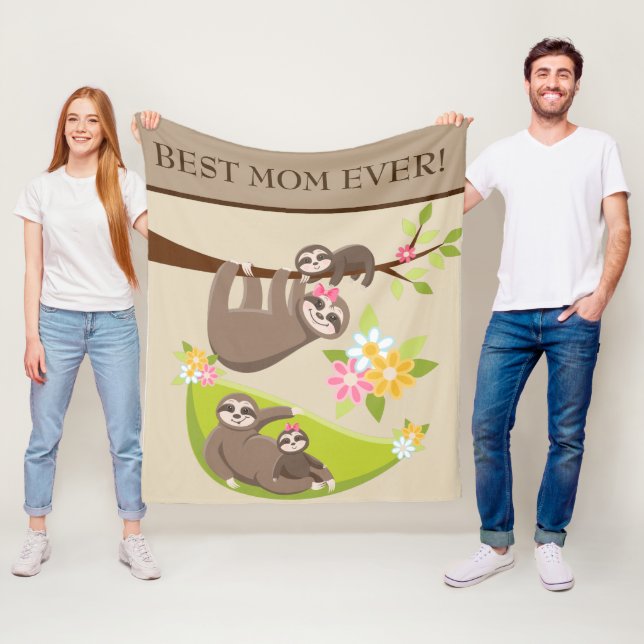 Best Mom ever cute sloth blanket (In Situ)
