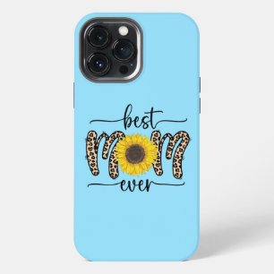Best Mom Ever Cute Sunflower Blue iPhone 13 Pro Max Case