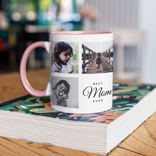 Best Mom Ever Cute Trendy Instagram Photo Collage Two_Tone Coffee Mug