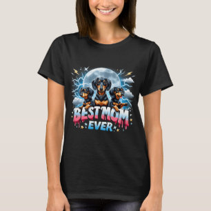 Best Mom Ever Dachshund Dog Bootleg Best Dog Mom T-Shirt