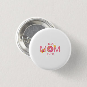 Best Mom Ever Donut Floral Party Button