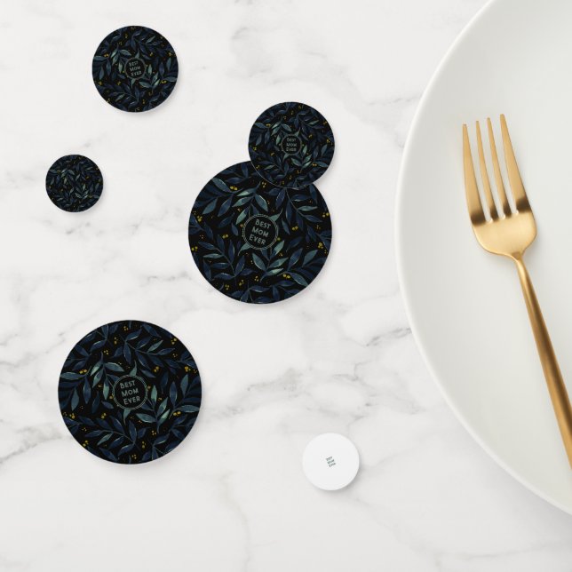 Best mom ever elegant floral branches confetti (Group)