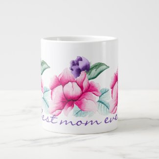 Best mom ever! Elegant Floral Mother's Day Large Coffee Mug