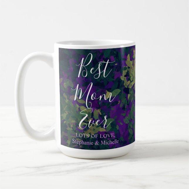 Best Mom Ever Elegant Garden Floral Hand Painted Coffee Mug (Left)