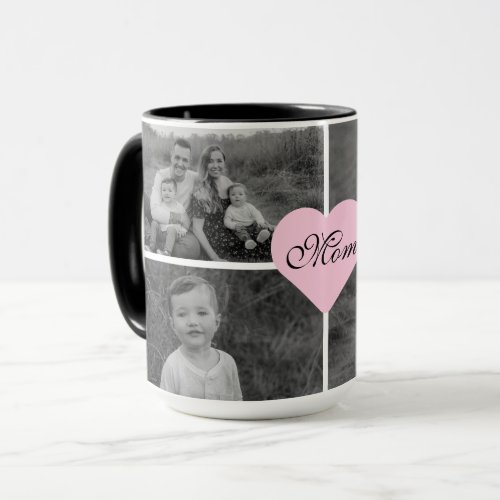 Best Mom Ever elegant personalized 4 photo mom Mug