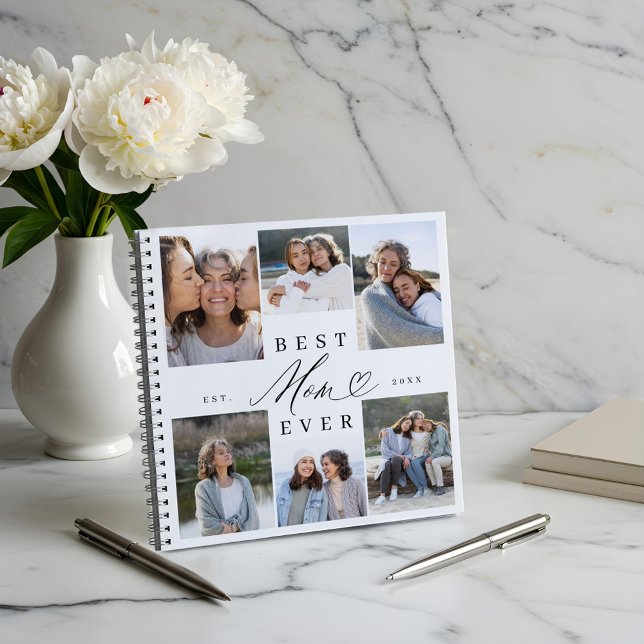 Best Mom Ever Elegant Script Heart Photo Collage Notebook (Best Mom Ever Elegant Script Heart Photo Collage Notebook)