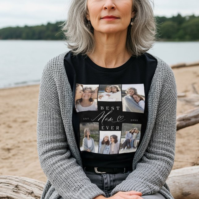 Best Mom Ever Elegant Script Heart Photo Collage Tri-Blend Shirt (Best Mom Ever Elegant Script Heart Photo Collage Tri-Blend Shirt)