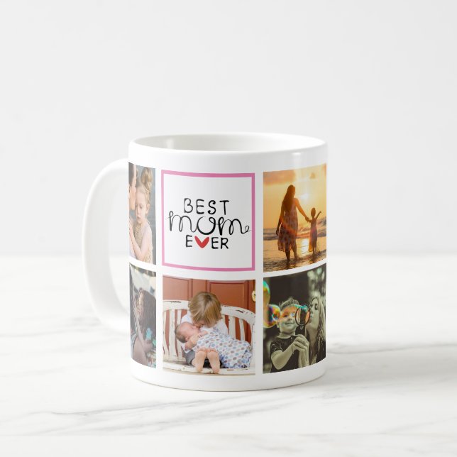 Best mom ever family memories photo collage coffee mug (Front Left)