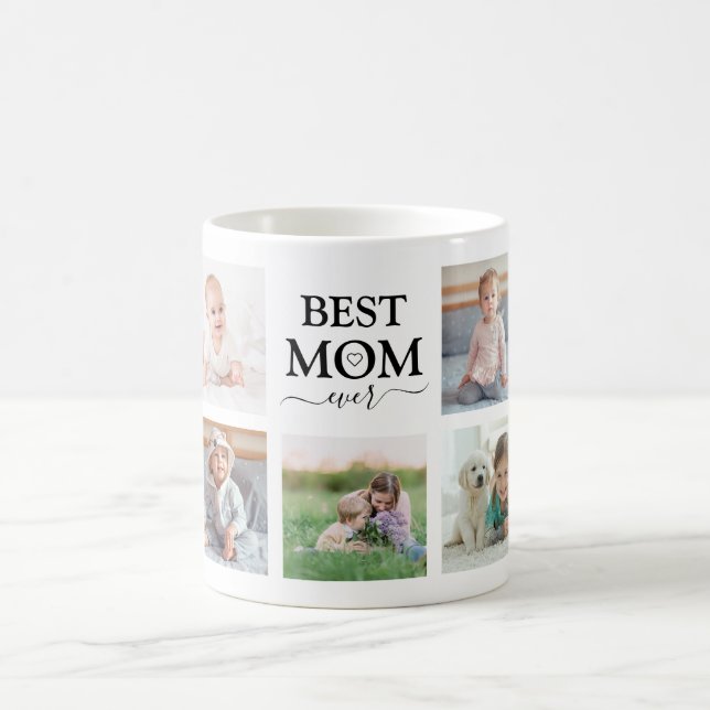 Best Mom Ever Family Photo Collage Coffee Mug (Center)