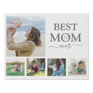 Best Mom Ever Family Photo Collage Faux Canvas Print