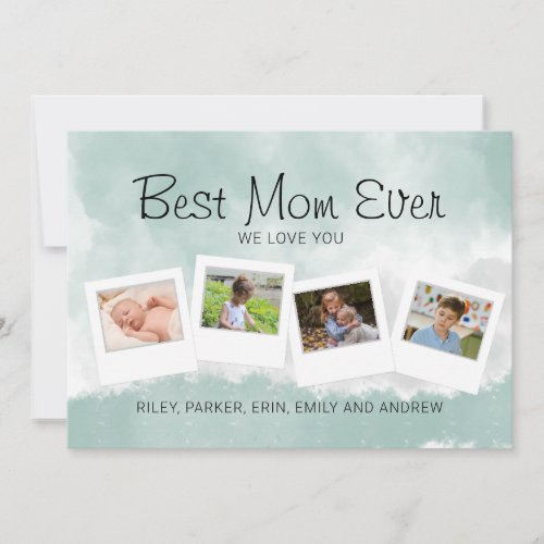 Best Mom Ever Family Photo Mothers Day Card