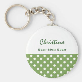 Best Mom Ever Festive Polka Dots Gift Item Keychain