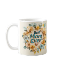 BEST MOM EVER - Floral 3D Yellow and Green
