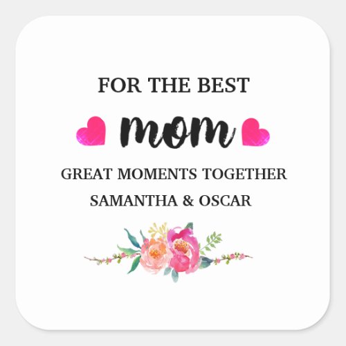  Best Mom Ever  Floral Candle Label Gift 