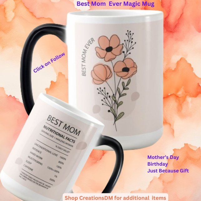 Best Mom Ever Floral Color Morph Mug (Creator Uploaded)