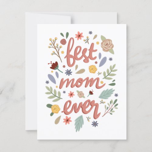 Best Mom Ever Floral Mothers Day Card