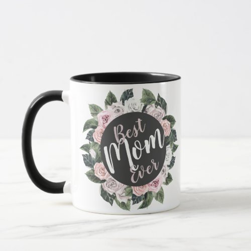 Best Mom Ever Floral Photo Mug